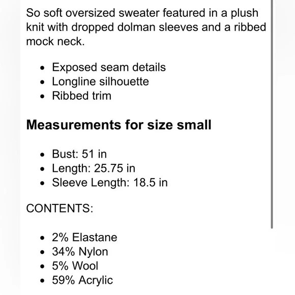 Free People Afterglow Mock Neck Cream Oversized Cozy Winter Sweater Size Smalll - Picture 17 of 17